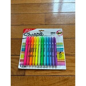 Sharpie Smear Guard Highlighters 12 Count Assorted Colors NEW